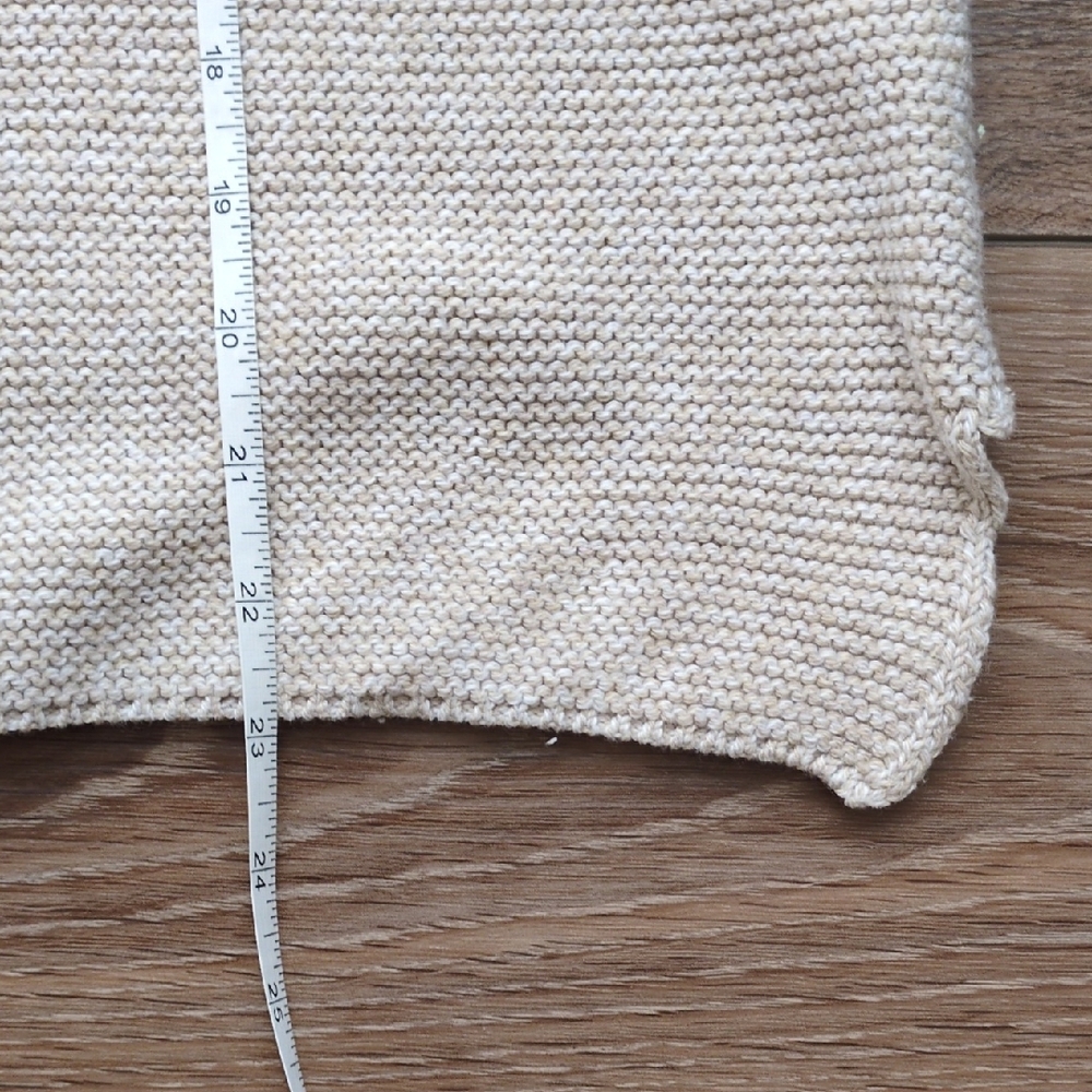 2 Sahalie Chunky Knit V-Neck Long Sleeve Sweaters - Cotton Blend - Tan & Green L - Picture 8 of 13